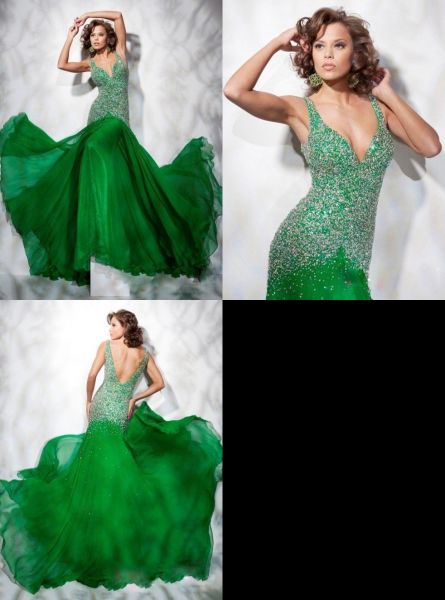 evening dress green