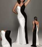 evening dress Black White